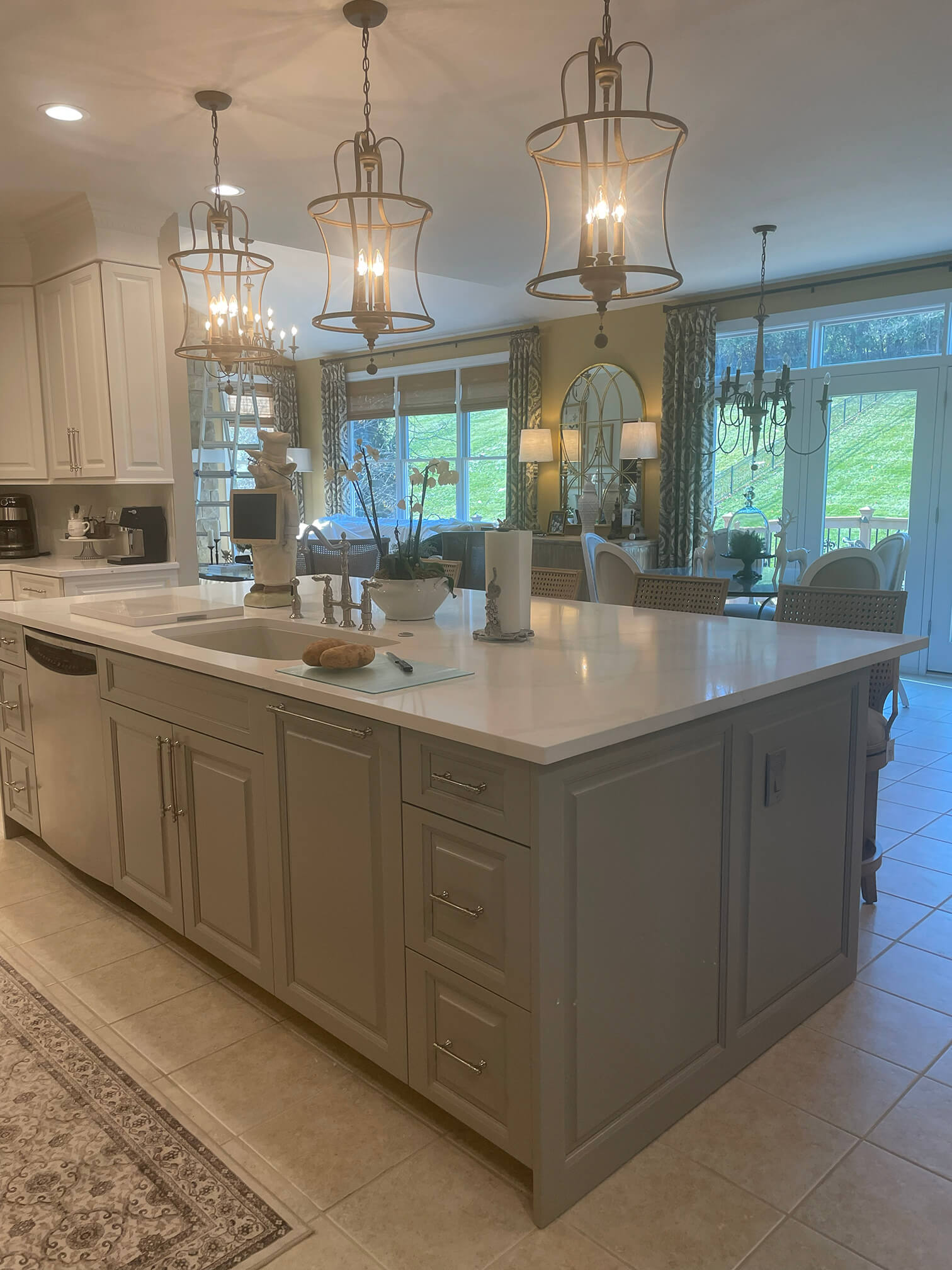 Kitchen renovation featuring modern cabinetry and hardware